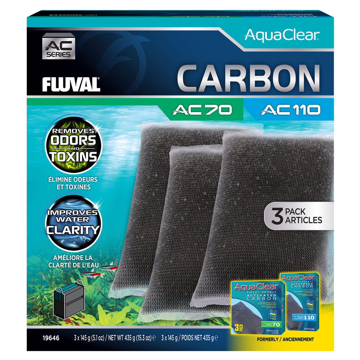 AquaClear | Charbon 70/110 (3x)