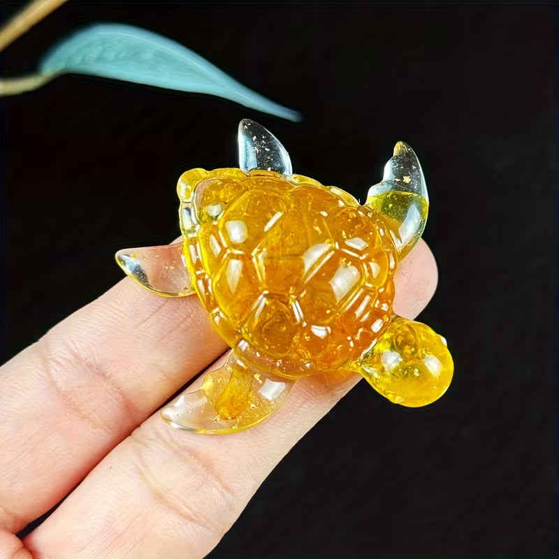 Bébé Tortue Marine en Résine & Citrine