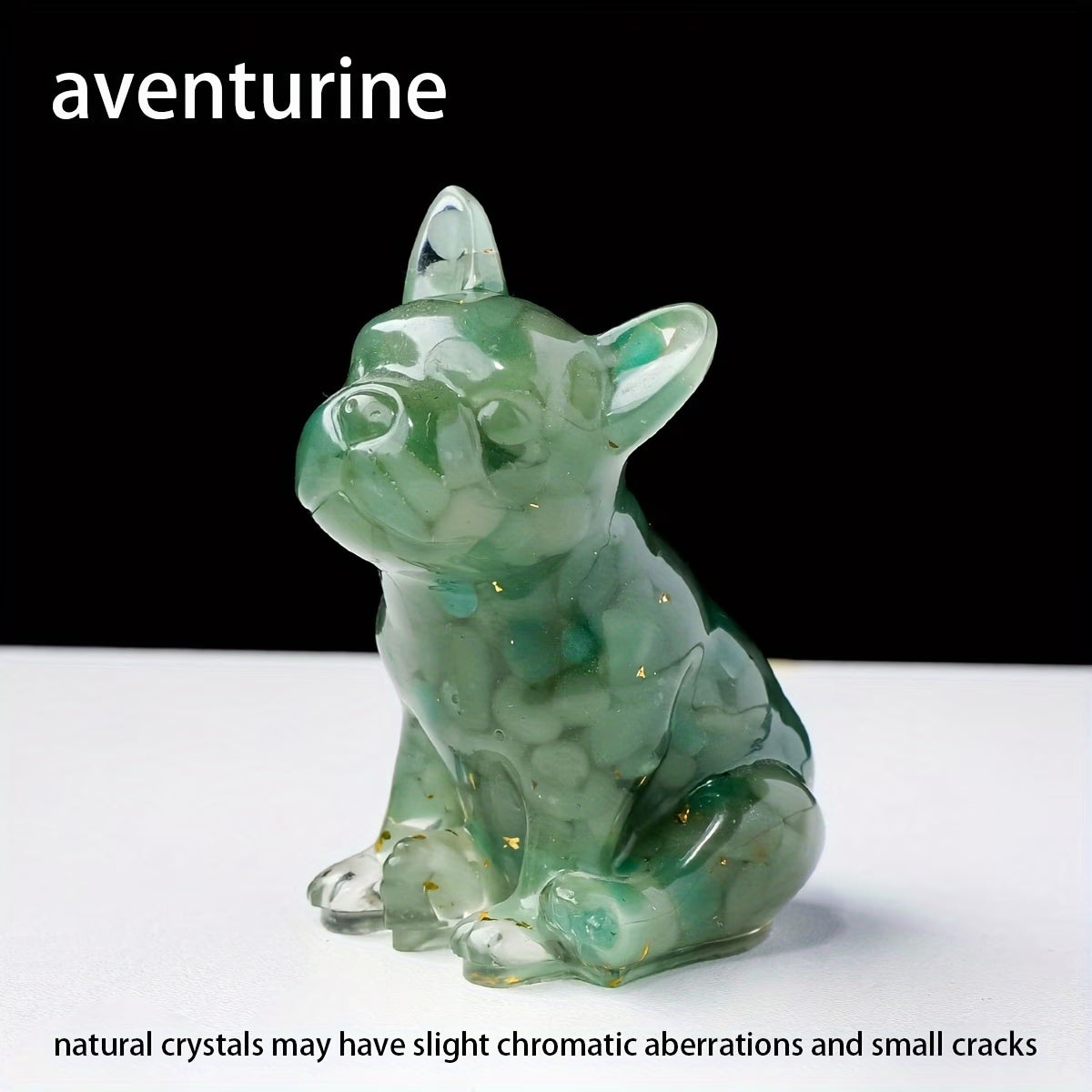 Bouledogue en Résine & Aventurine | Moyen