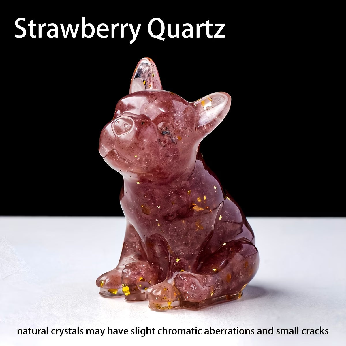 Bouledogue en Résine & Quartz Fraise | Moyen