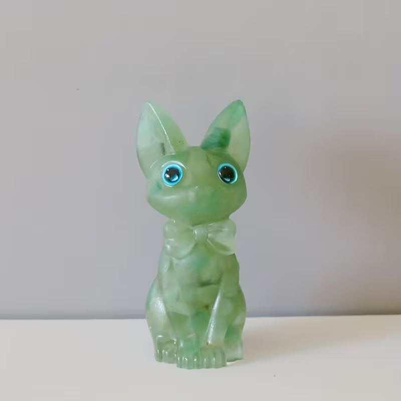 Chat Debout en Résine & Aventurine