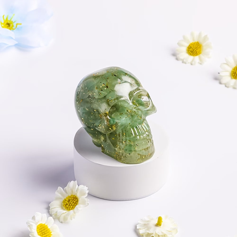 Crâne en Résine & Aventurine | Grand