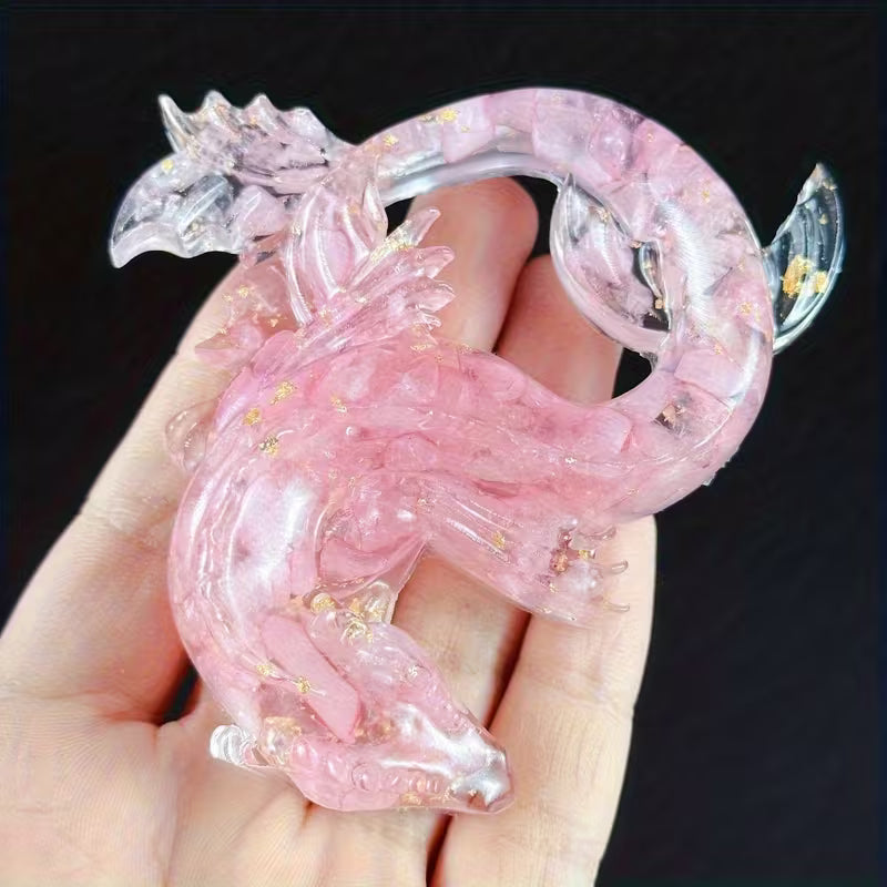 Dragon Chinois en Résine & Quartz Melon