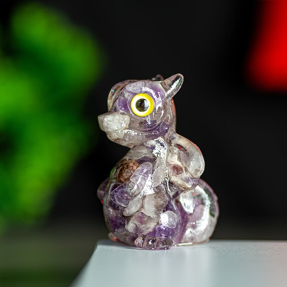 Dragon en Résine & Améthyste | Petit