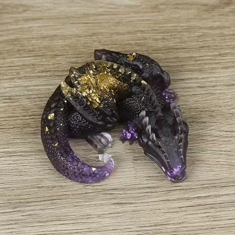 Dragon en Résine & Améthyste | Grand
