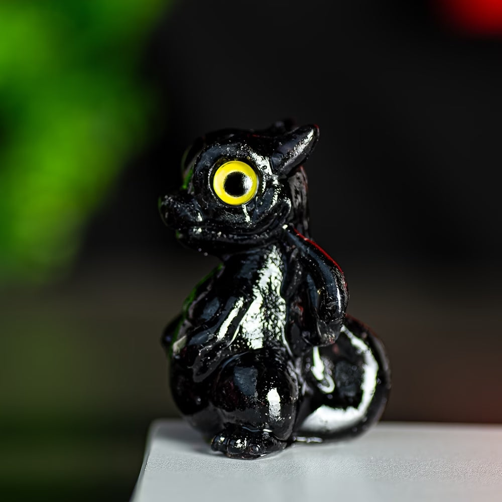 Dragon en Résine & Obsidienne | Petit