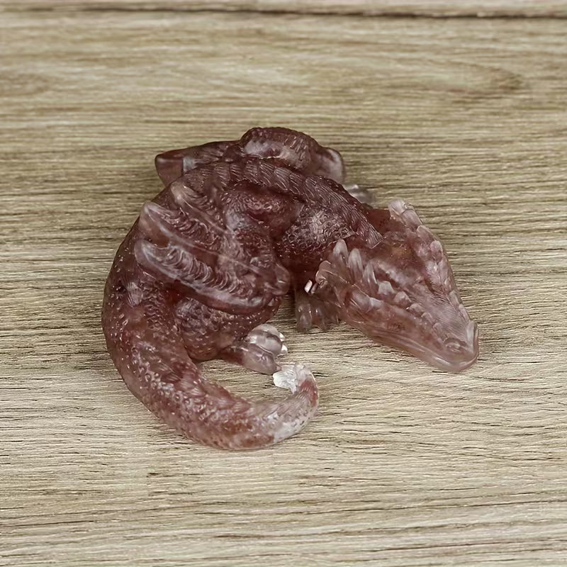 Dragon en Résine & Quartz Fraise