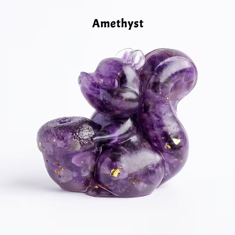 Écureuil en Résine & Améthyste