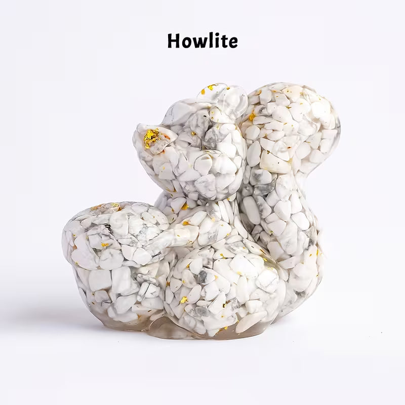 Écureuil en Résine & Howlite