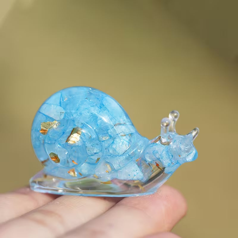Escargot en Résine & Aquamarine | Grand
