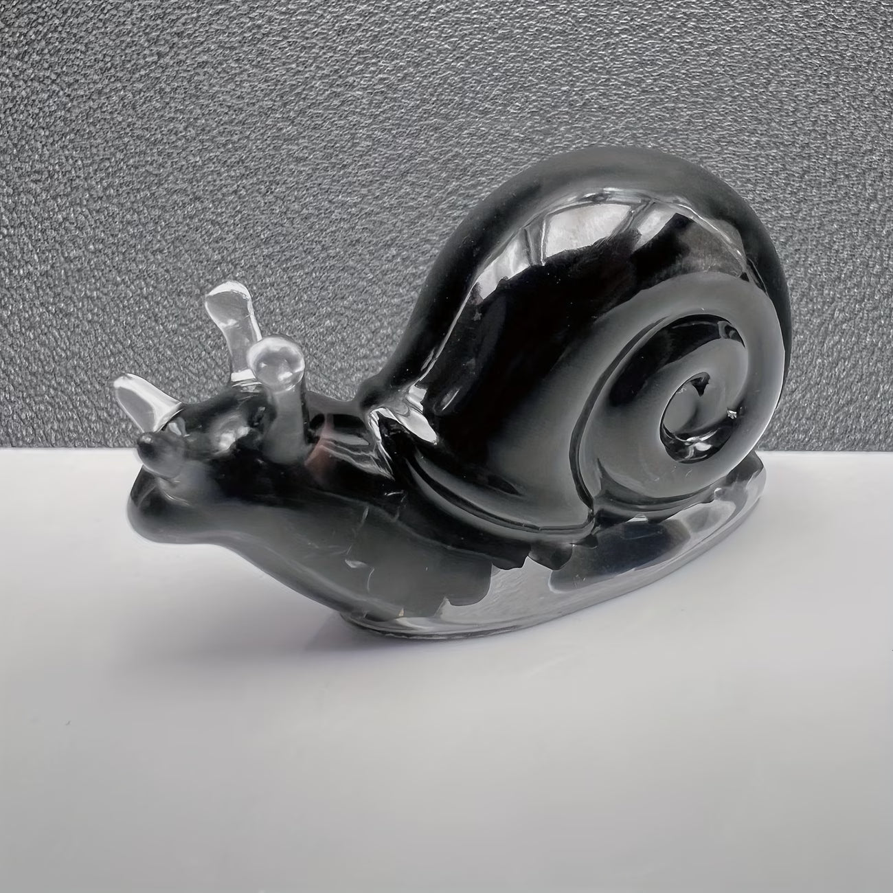 Escargot en Résine & Obsidienne | Petit