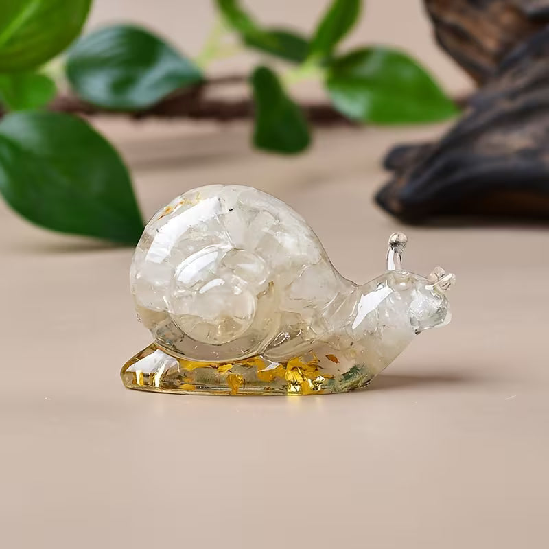Escargot en Résine & Quartz Blanc | Petit