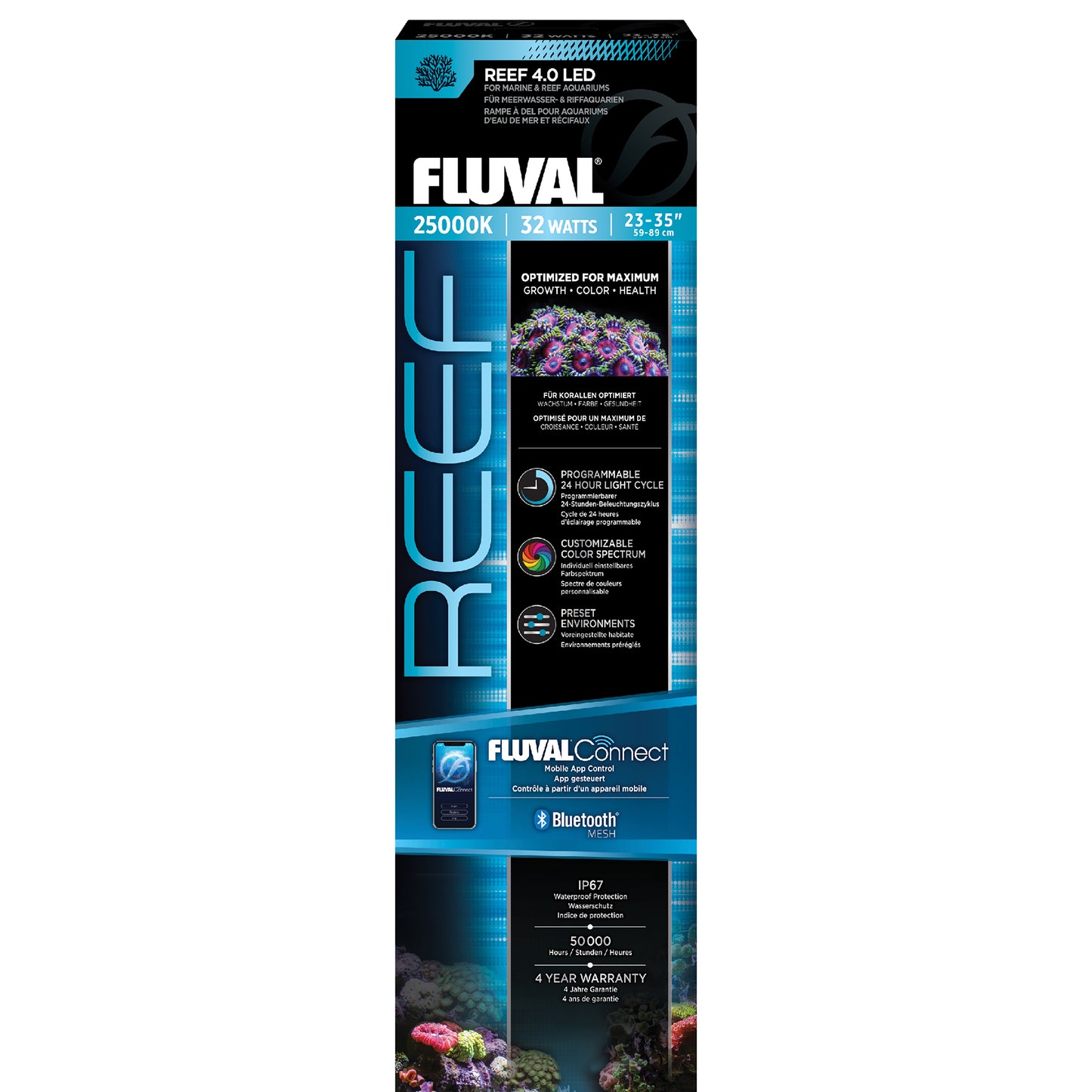 Fluval | Rampe d’éclairage DEL SEA 4.0 (23" - 35")