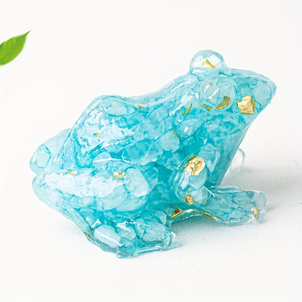 Grenouille en Résine & Aquamarine | Petite