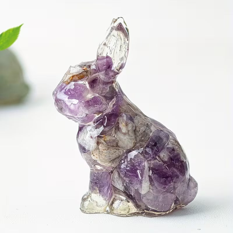 Lapin en Résine & Améthyste | Moyen