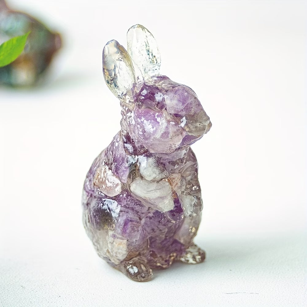 Lapin en Résine & Améthyste | Petit