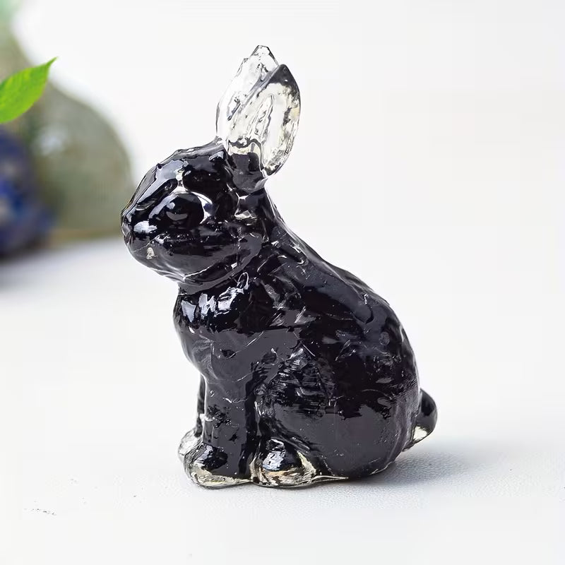 Lapin en Résine & Obsidienne | Moyen