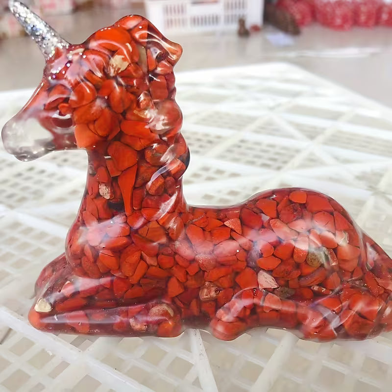 Licorne en Résine & Jaspe Rouge