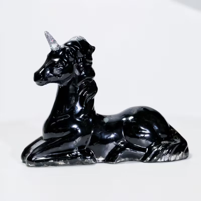 Licorne en Résine & Obsidienne
