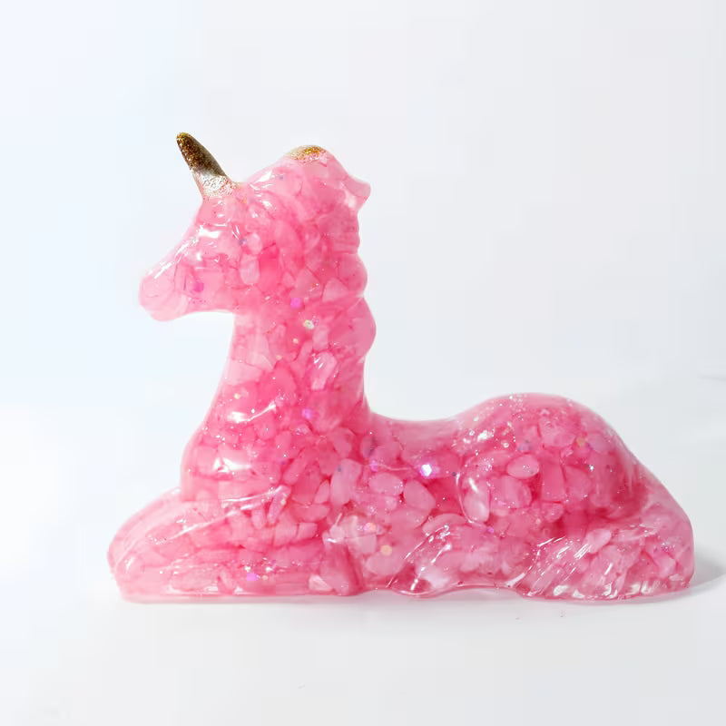 Licorne en Résine & Quartz Melon