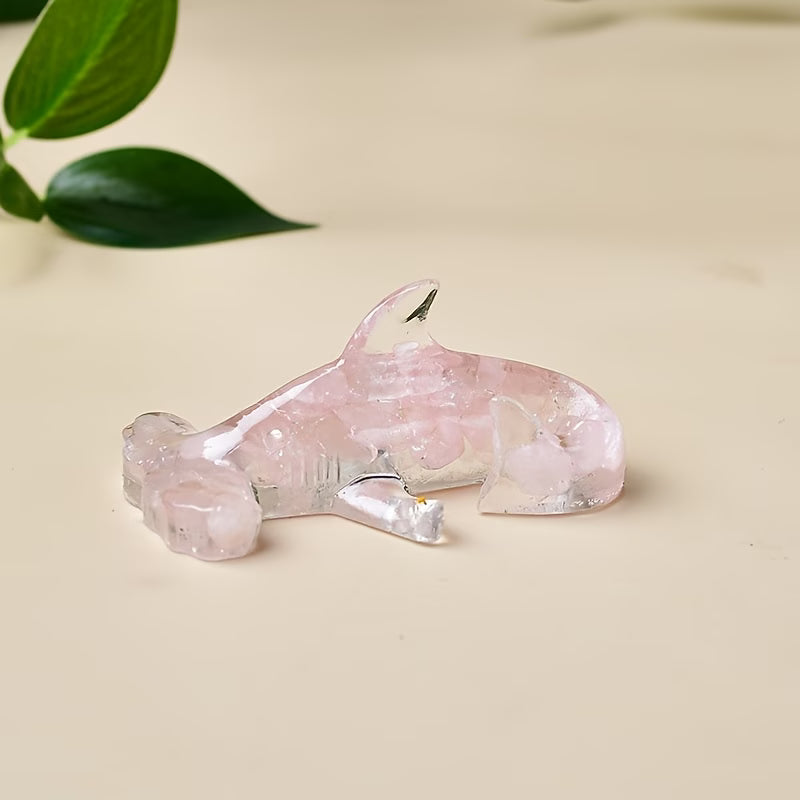Requin en Résine & Quartz Rose