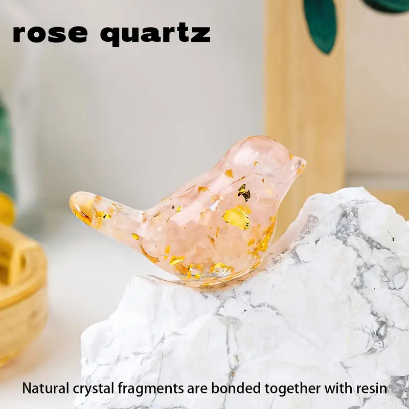 Oiseaux en quartz rose