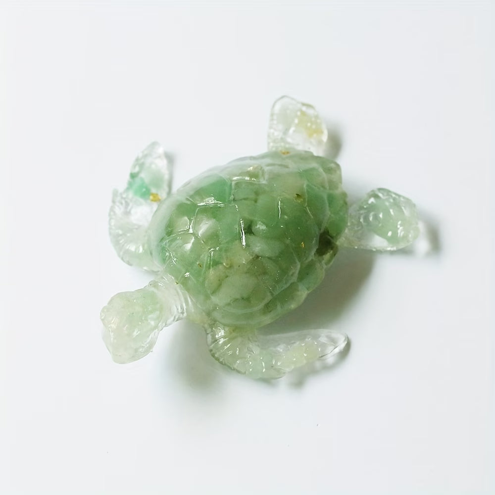 Tortue Marine en Résine & Aventurine | Grande