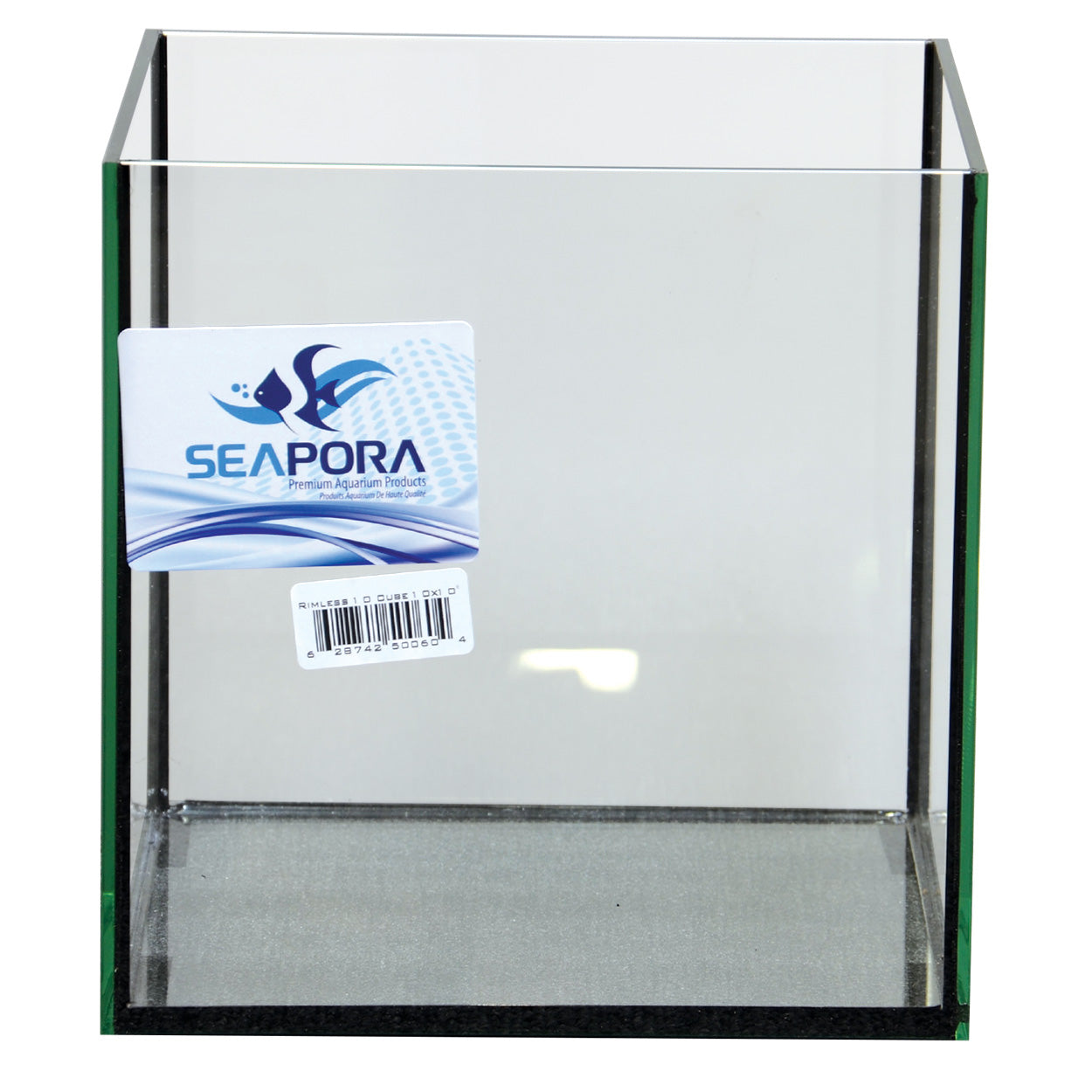 Aquarium Seapora Rimless, Noir, (4 Gallons - 10x10x10)