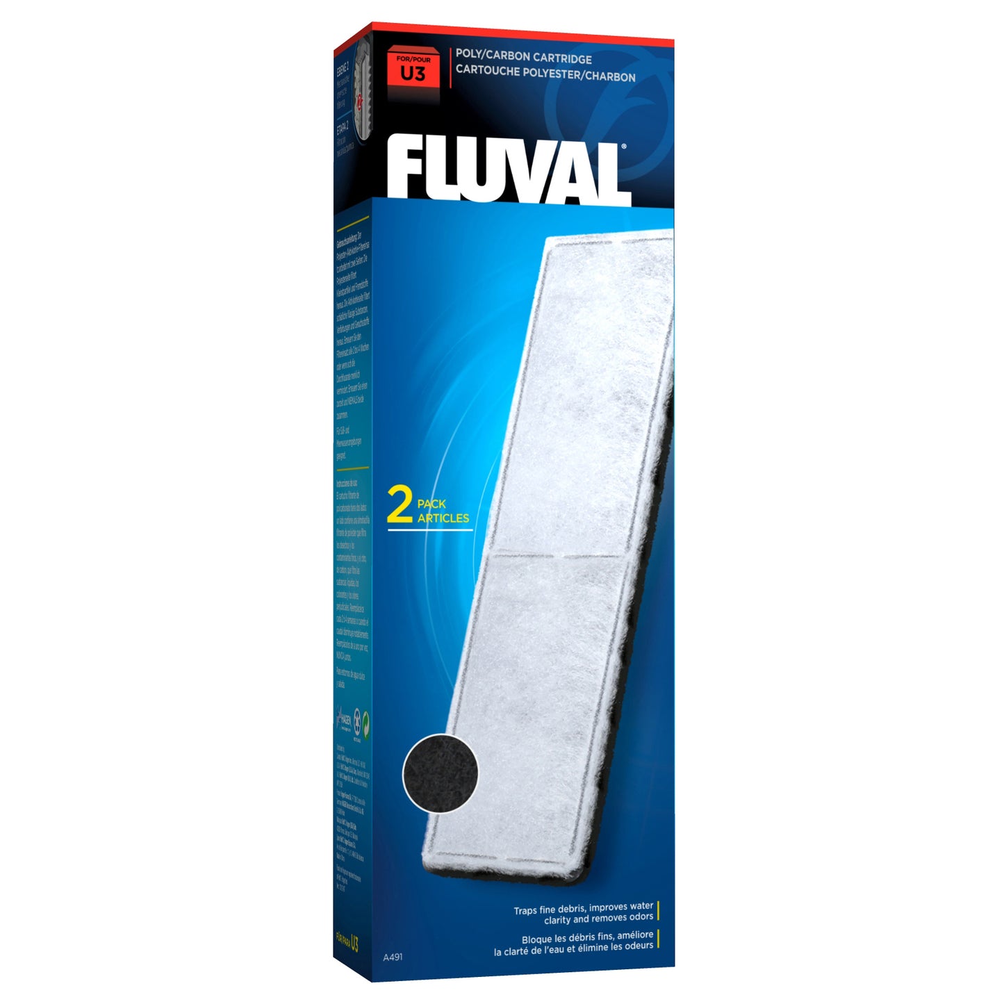 Fluval in U2/U3/U4 in Poly/Carbon Cartridge - 2 Pack