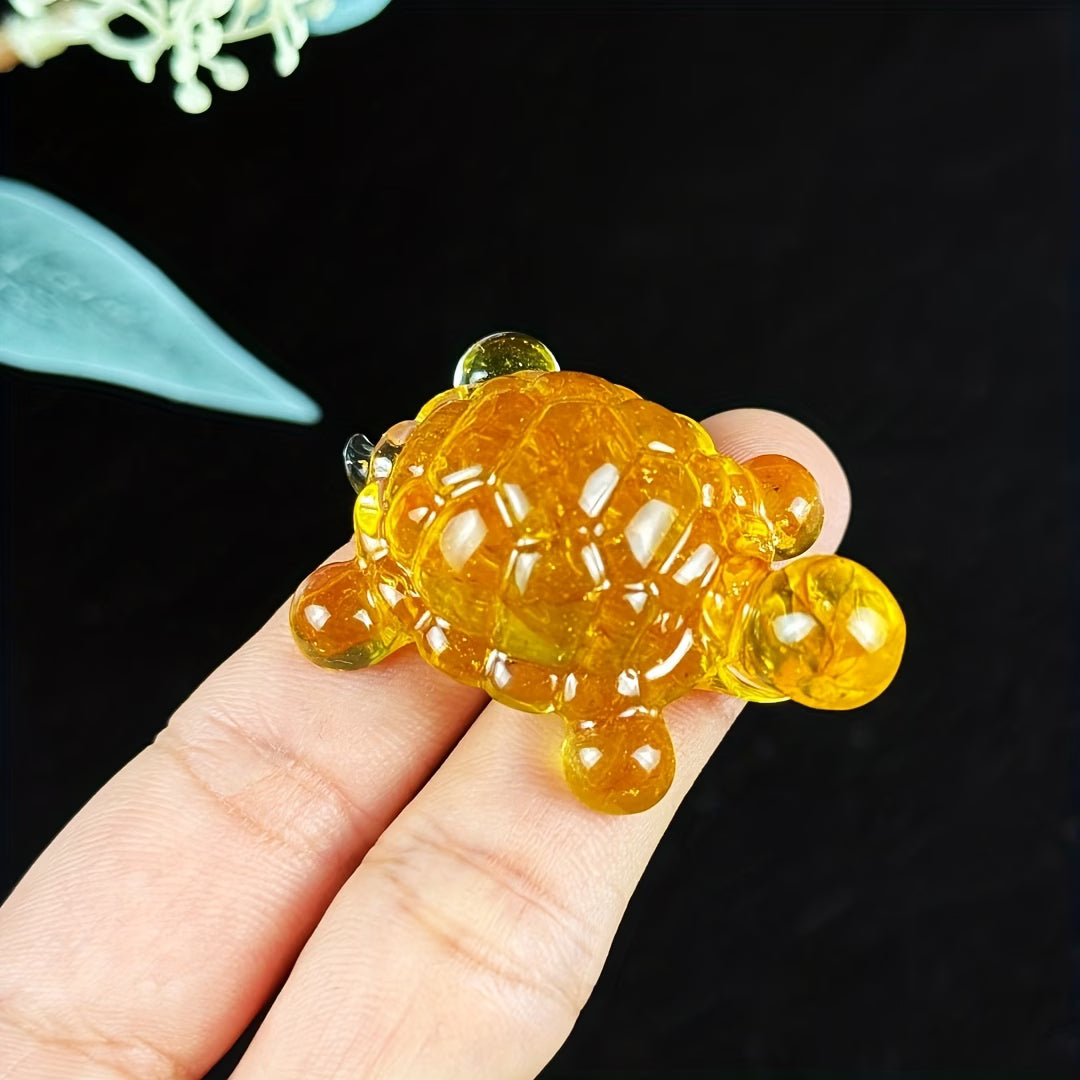 Bébé Tortue Terrestre en Résine & Citrine