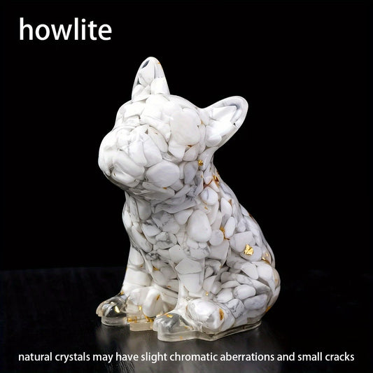 Bouledogue en Résine & Howlite | Moyen