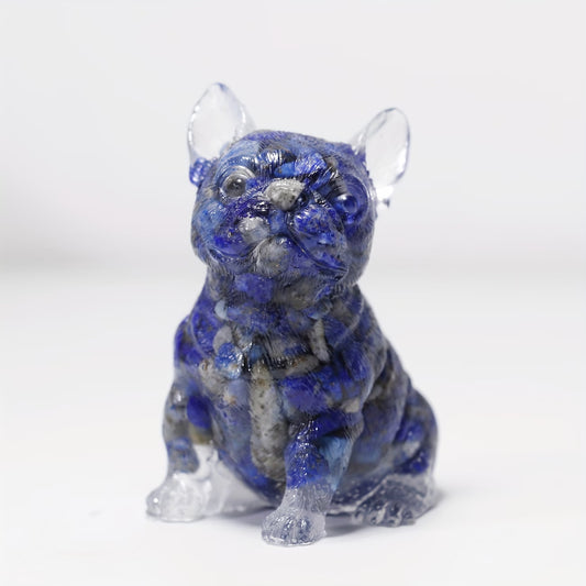 Bouledogue en Résine & Lapis Lazuli | Grand