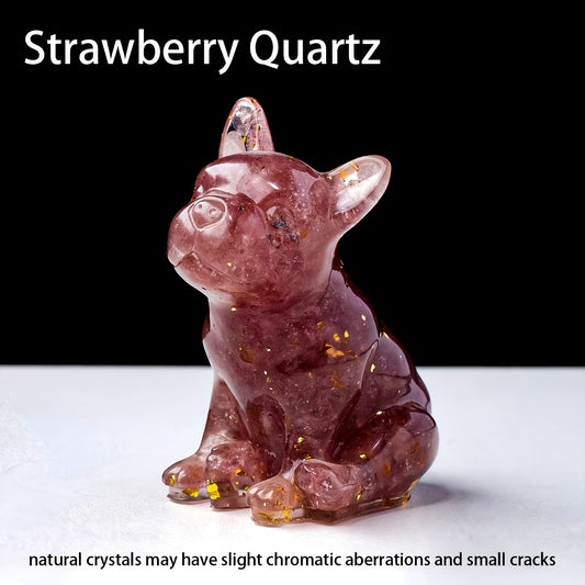 Bouledogue en Résine & Quartz Fraise | Moyen