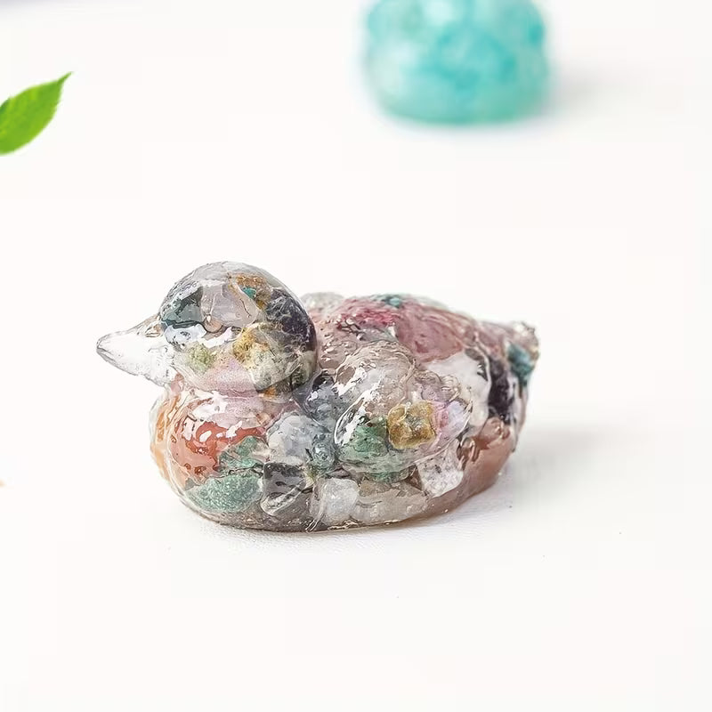 Canard en Résine & Jaspe Océanique