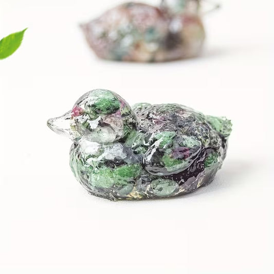 Canard en Résine & Jaspe Sanguin