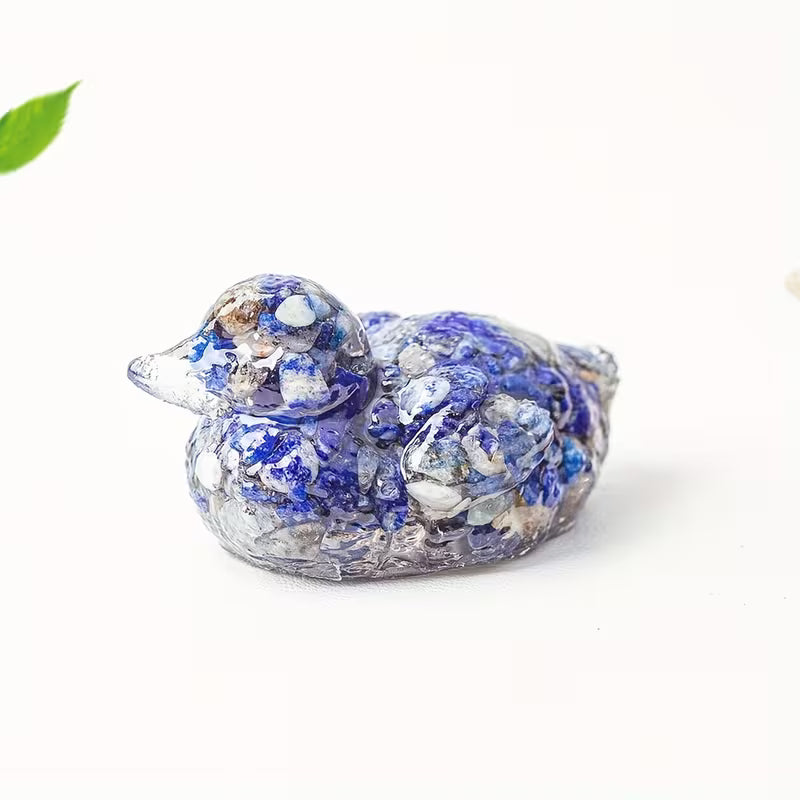 Canard en Résine & Lapis Lazuli
