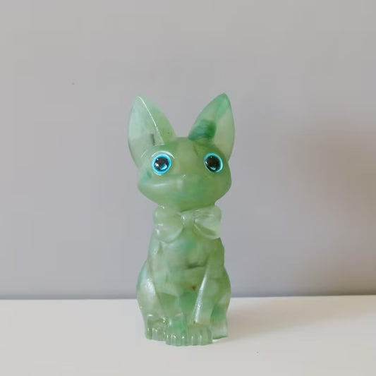 Chat Debout en Résine & Aventurine