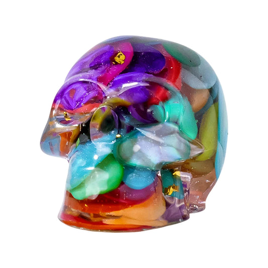 Crâne en Résine Arc-en-ciel