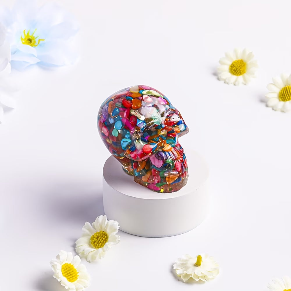Crâne en Résine & Arc-en-ciel | Grand