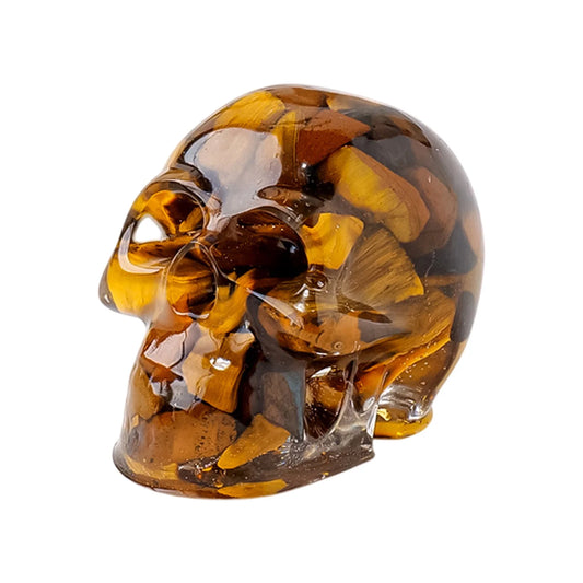 Crâne en Résine & Oeil de Tigre | Petit