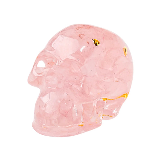 Crâne en Résine & Quartz Rose
