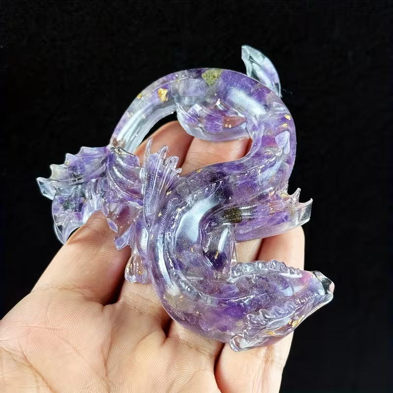 Dragon Chinois en Résine & Améthyste