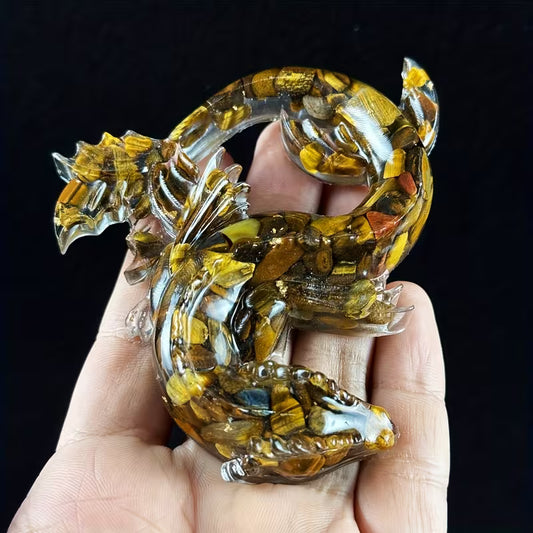 Dragon Chinois en Résine & Oeil de Tigre
