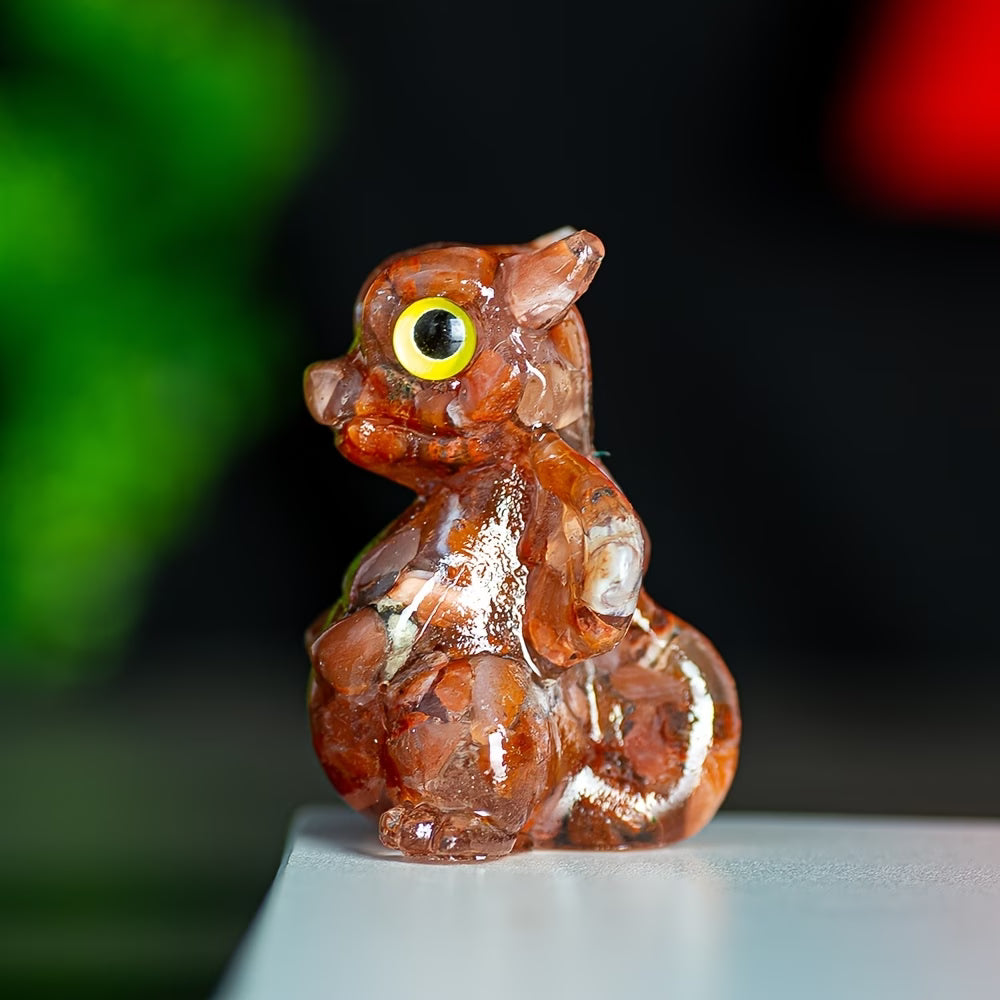 Dragon en Résine & Agate Rouge | Petit