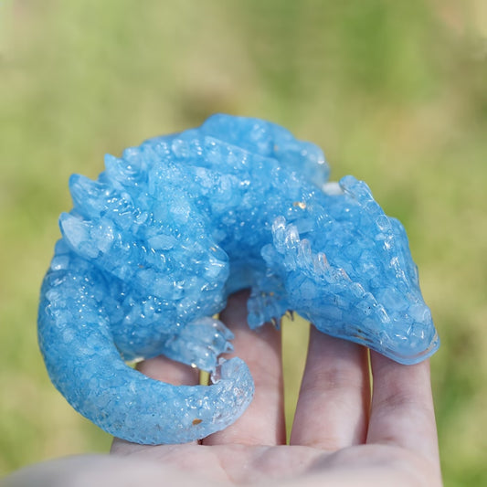 Dragon en Résine & Aquamarine | Grand