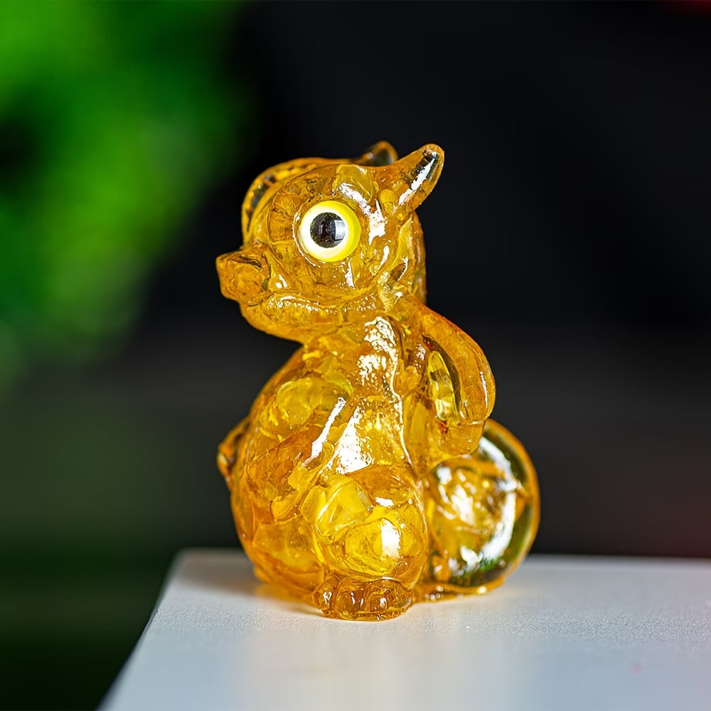 Dragon en Résine & Citrine | Petit