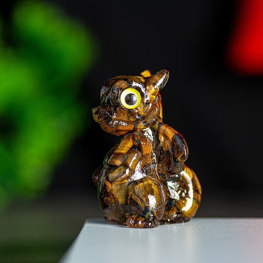 Dragon en Résine & Oeil de Tigre | Petit
