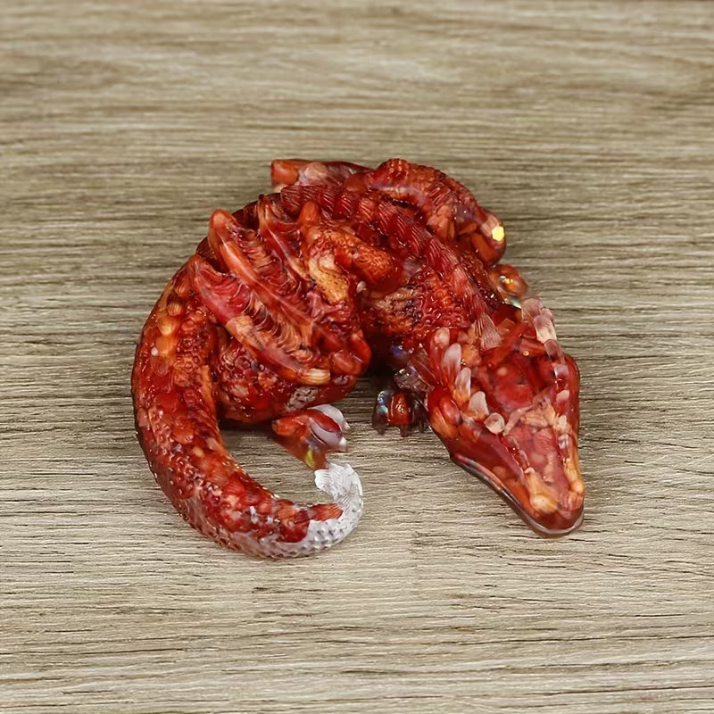 Dragon en Résine & Quartz Rouge