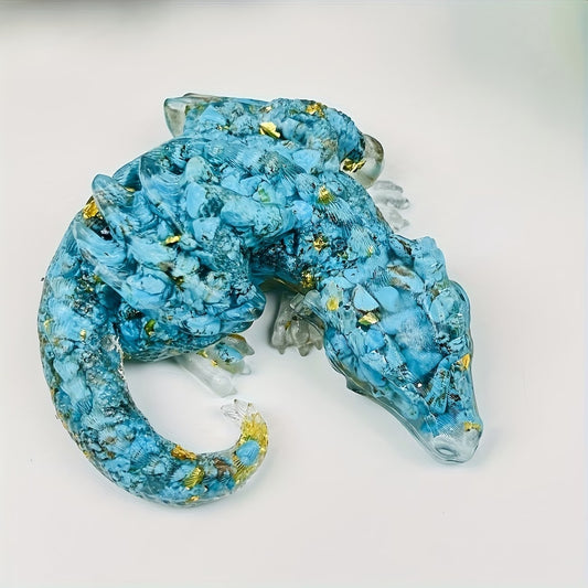 Dragon en Résine & Turquoise | Grand