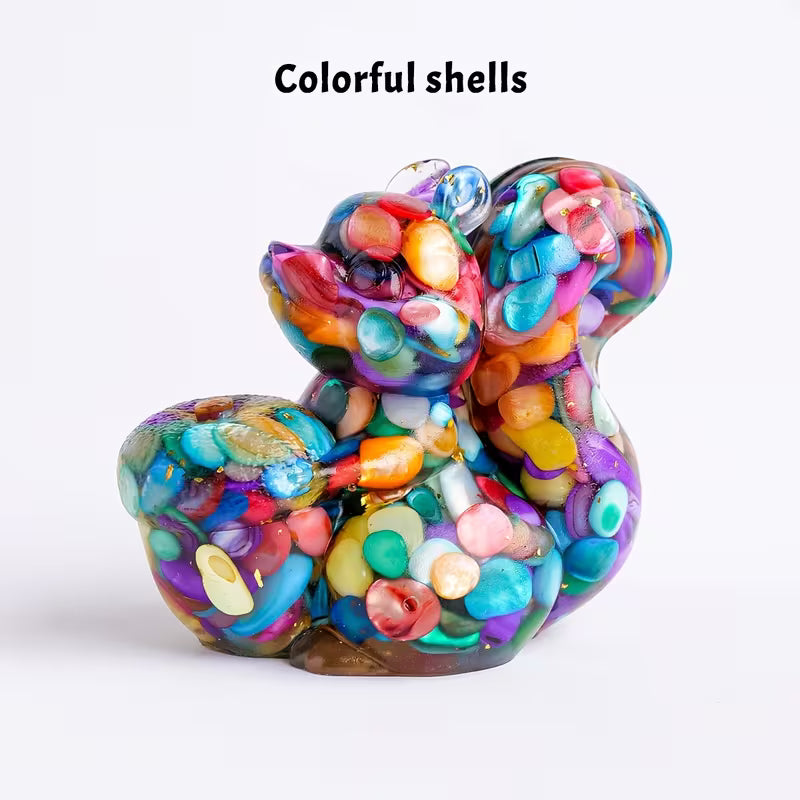 Écureuil en Résine & Arc-en-ciel